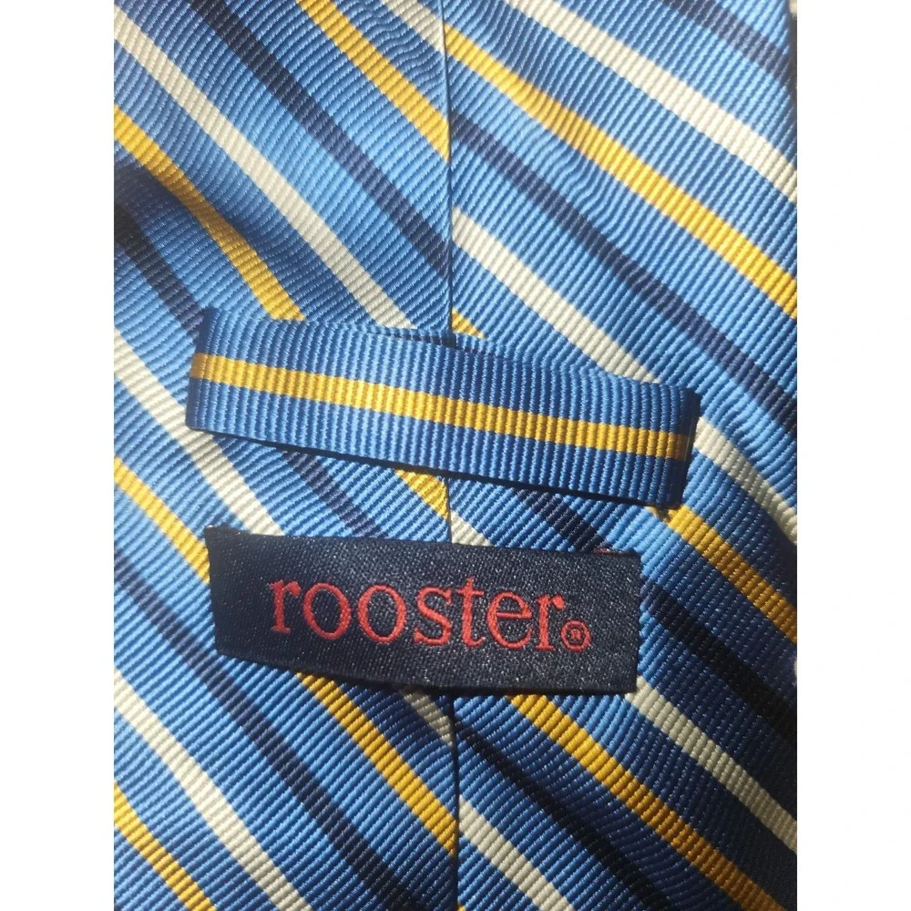 Rooster‎ 100% Silk Tie Blend Multicolor Diagonal Stripes